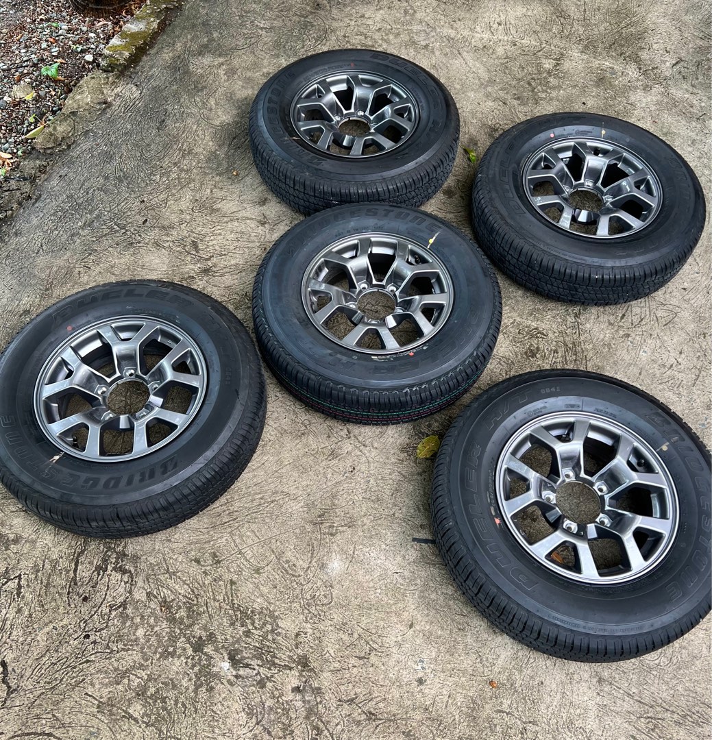 Suzuki Jimny Mags Tires and Cover, Car Parts & Accessories, Mags and Tires on Carousell