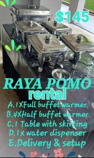 Table's  / chairs/ buffet warmers