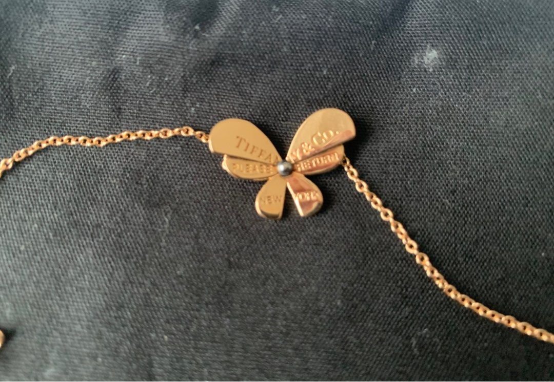 Return to Tiffany™ Love Bugs butterfly pendant in rose gold and sterilng  silver. | Tiffany & Co.