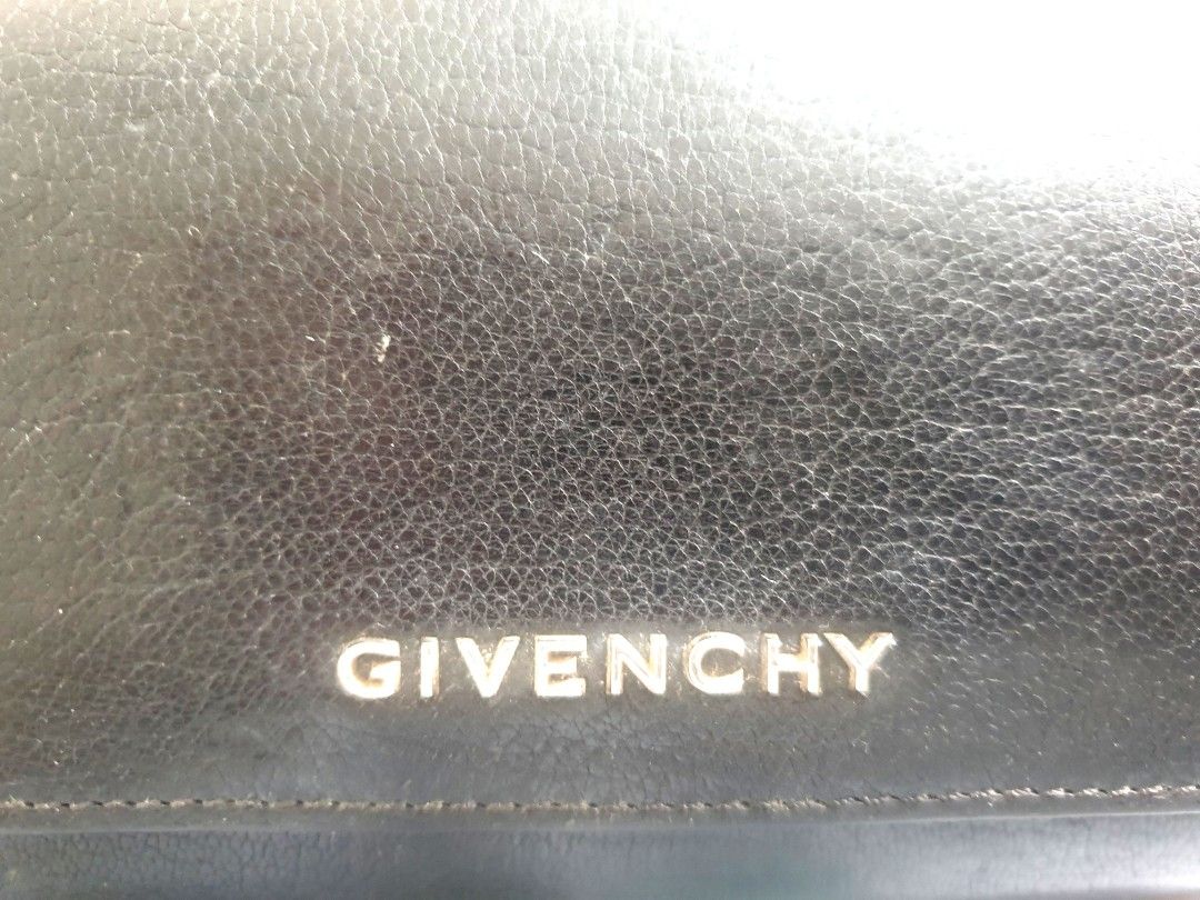 Used Authentic Givenchy Black Long Wallet purse pouch Women s