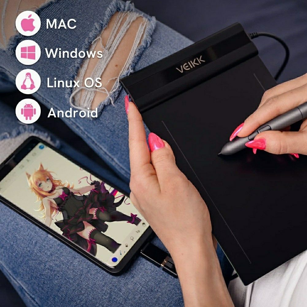 VEIKK Drawing Tablet Computer Graphics Tablets, Digital Art Tablet Pad