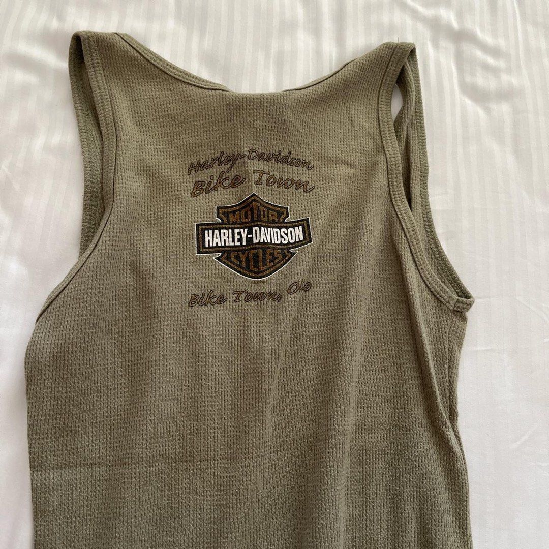 Harley-Davidson Floral Rose Pattern Tank Top Women's Size L unclear white type Vintage Second Hand main image 1