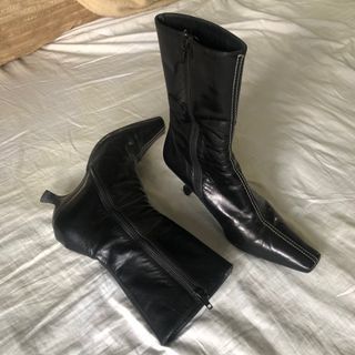 Vintage Miu Miu Square Toe Boots