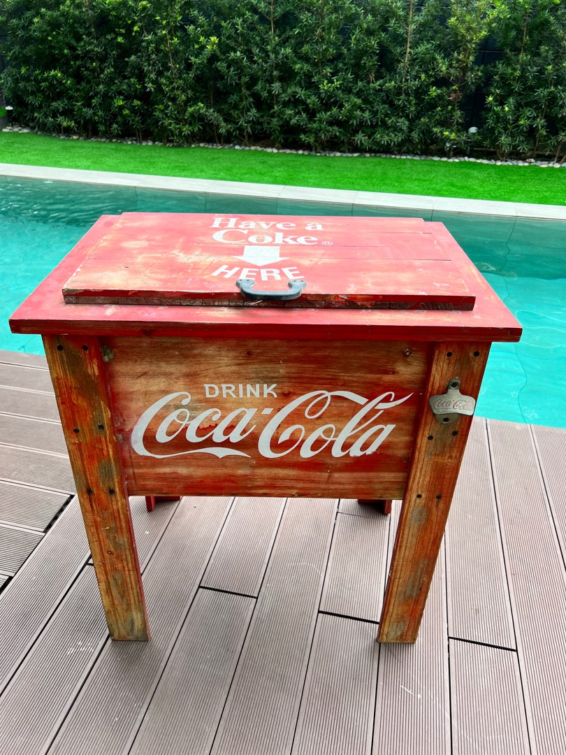 Vintage Style CocaCola Outdoor Cooler with bottle opener on Carousell