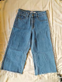 Zara high waist culottes denim pants