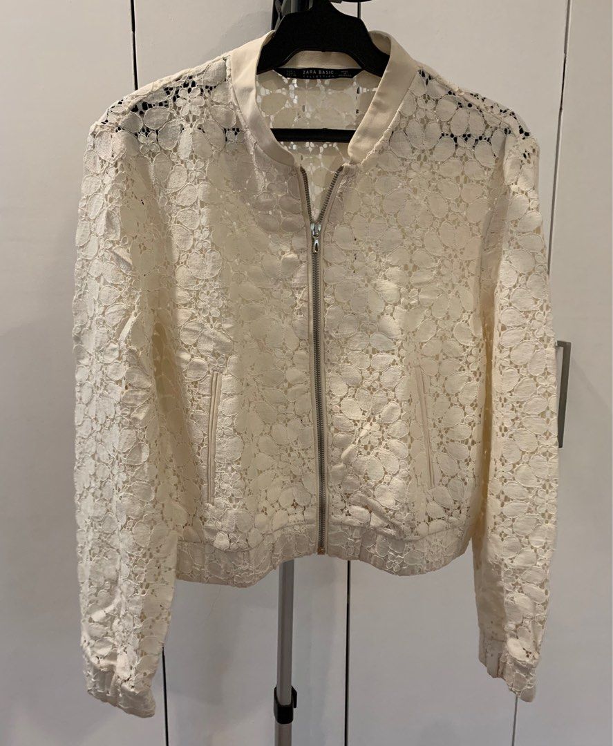 Zara lace cheap bomber jacket