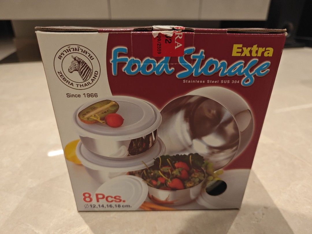 Zebra Stainless Steel Food Storage Containers, Furniture & Home Living