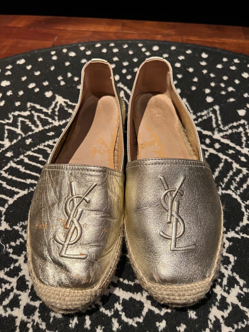 Ysl shop espadrilles gold