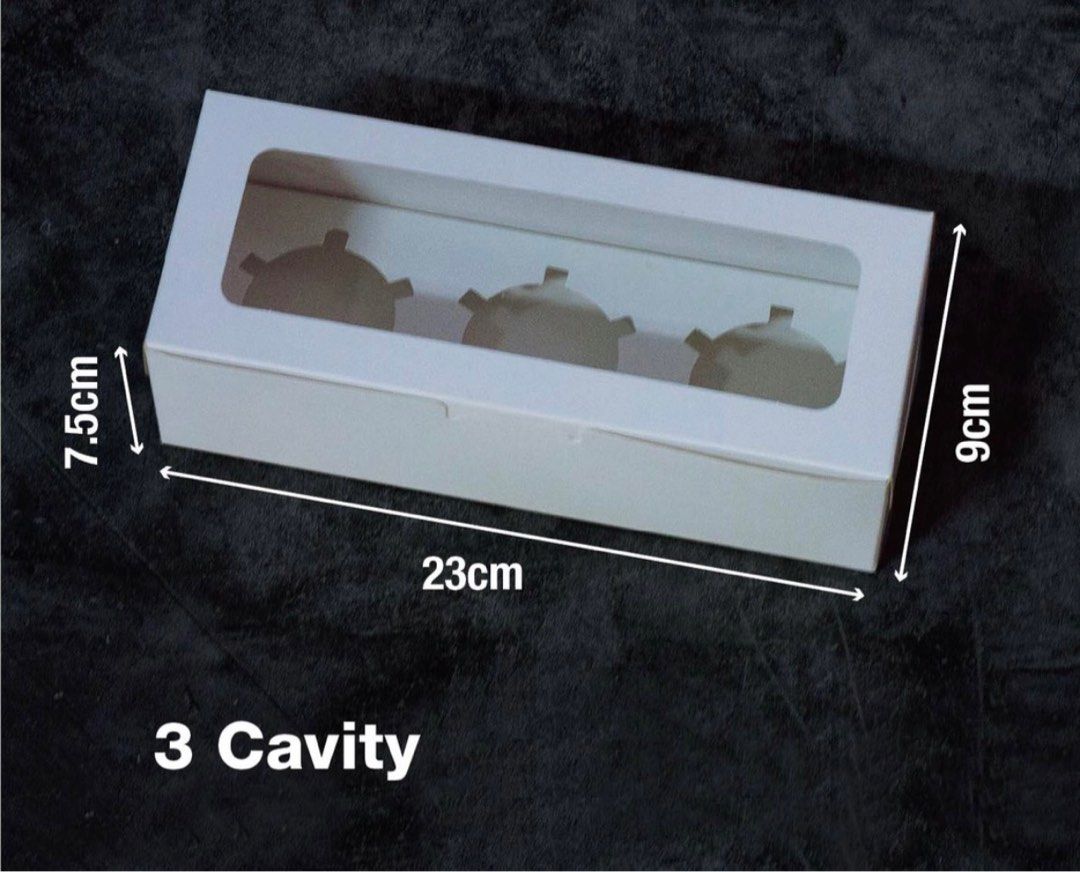 3 Holes Cavity Cupcake Muffin Box, Furniture & Home Living, Kitchenware
