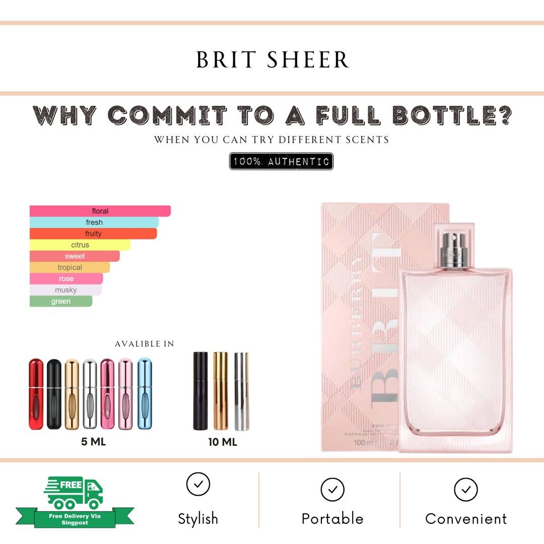 Burberry brit sheer travel on sale size