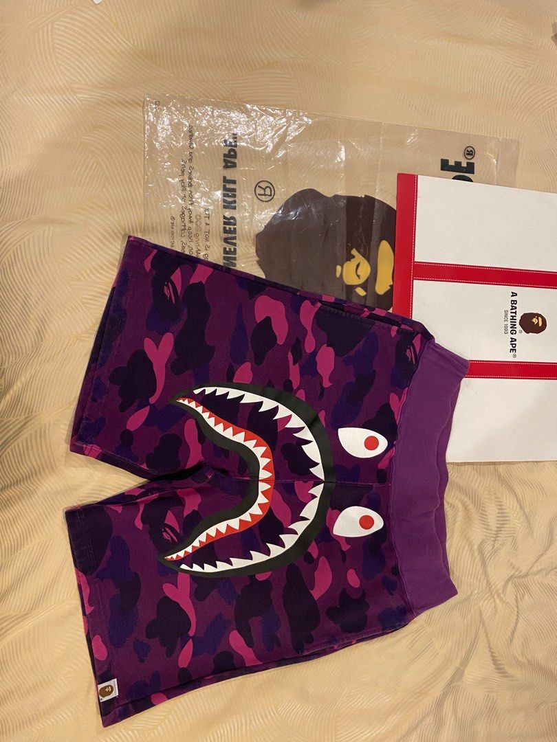 Bape shorts purple camo cheap