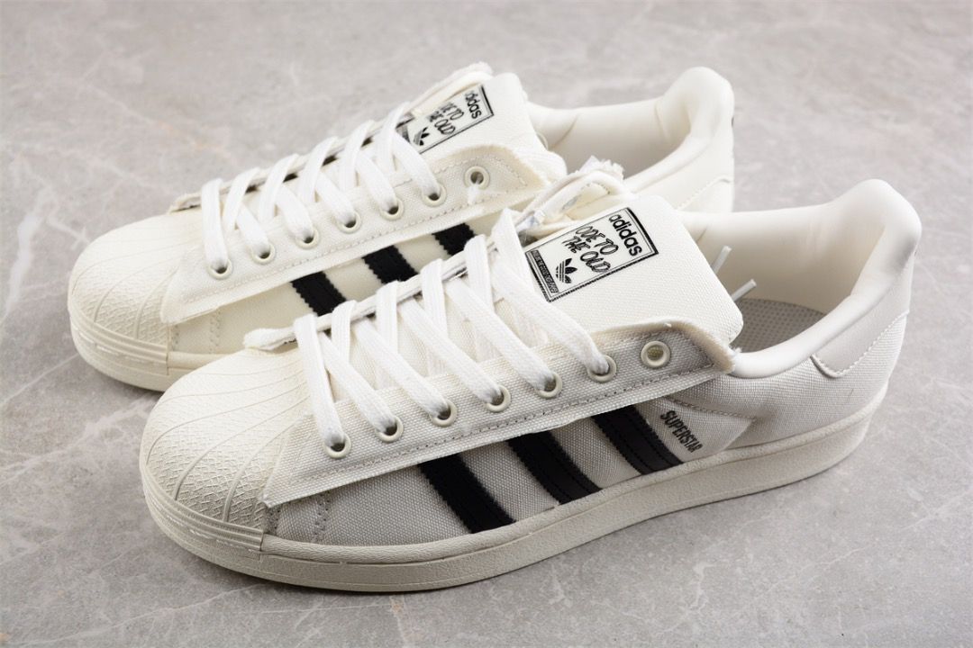 Adidas originals superstar shop white & black trainers