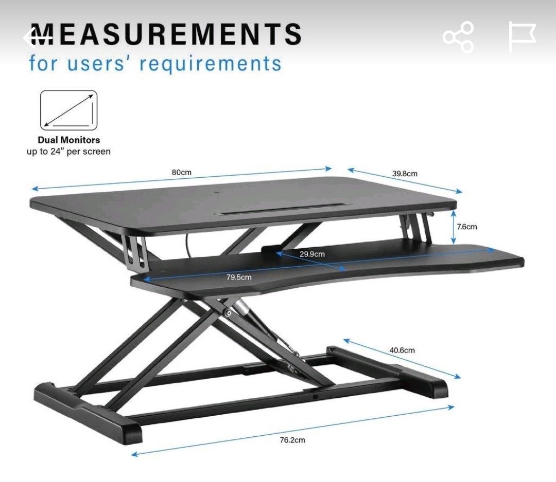 Adjustable desk (Category: Tables & Sets) located in Singapore. Submitted by tanbk001 (Listing ID 1228106928, Image 1). Description: ULTi adjustable desk like new, used for a year only. As my lower back has recovered, selling away. If you buy new, you need to assemble yourself. I have also padded the base with soft pads so that the desk holding it will not be scratched. I can deliver to your house. Weight: 12 k.g. dimension, see link https://caro
