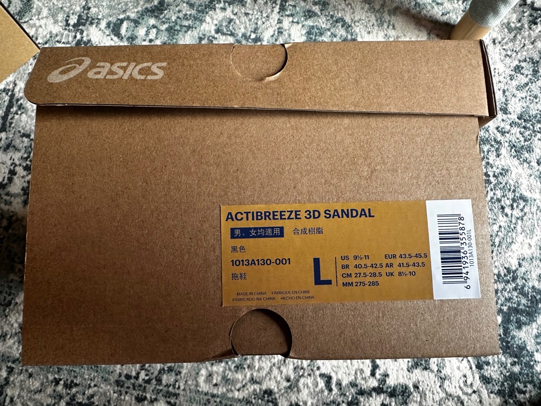 ASICS ACTIBREEZE 3D Sandal Black (size Large), 男裝, 鞋, 拖鞋