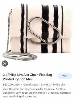 Authentic 3.1 Phillip Lim Alix Chain flap bag printed phyton mini