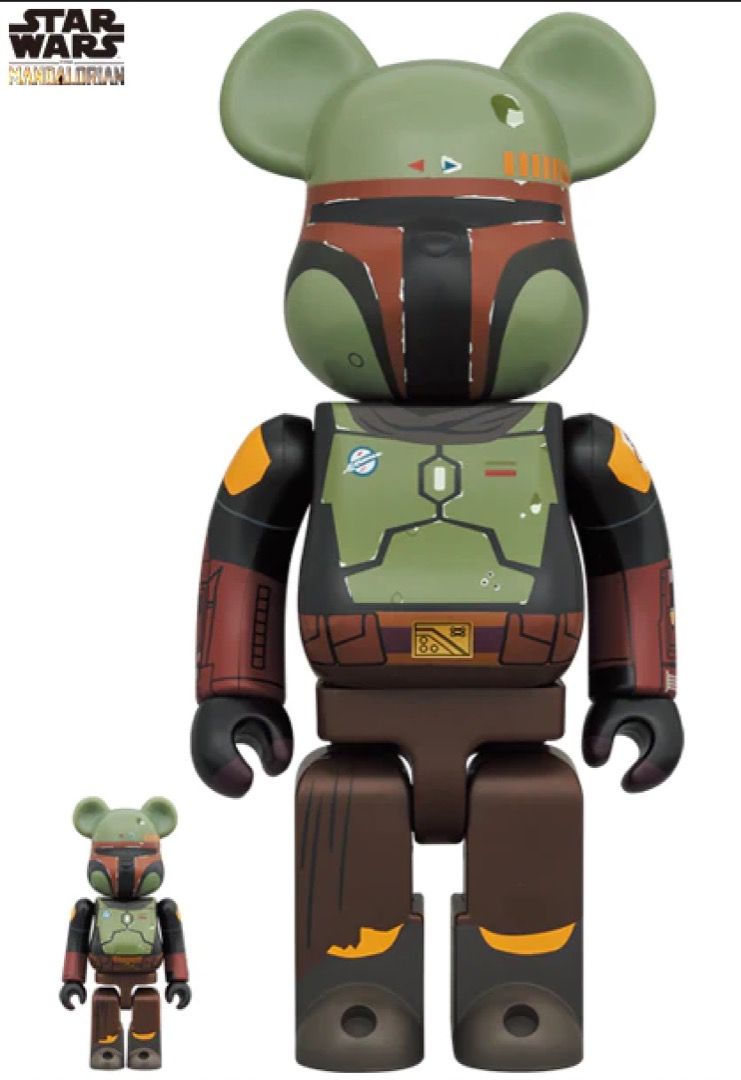 BEARBRICK MANDALORIAN BESKAR ARMOR 100% & 400% boba fett be@rbrick