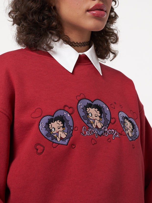 BN Minga X Betty Boop Heart Sweater Red