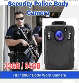 Body Camera 64GB or 32GB  Night Vision 34mp  Security Video / Voice  Recorder