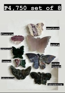 BUTTERFLY gemstones set - fluorite, aventurine, jasper, labradorite, amethyst, agate