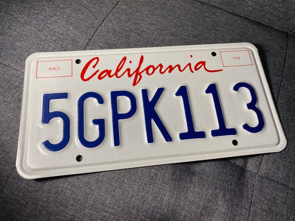 California plate number on Carousell