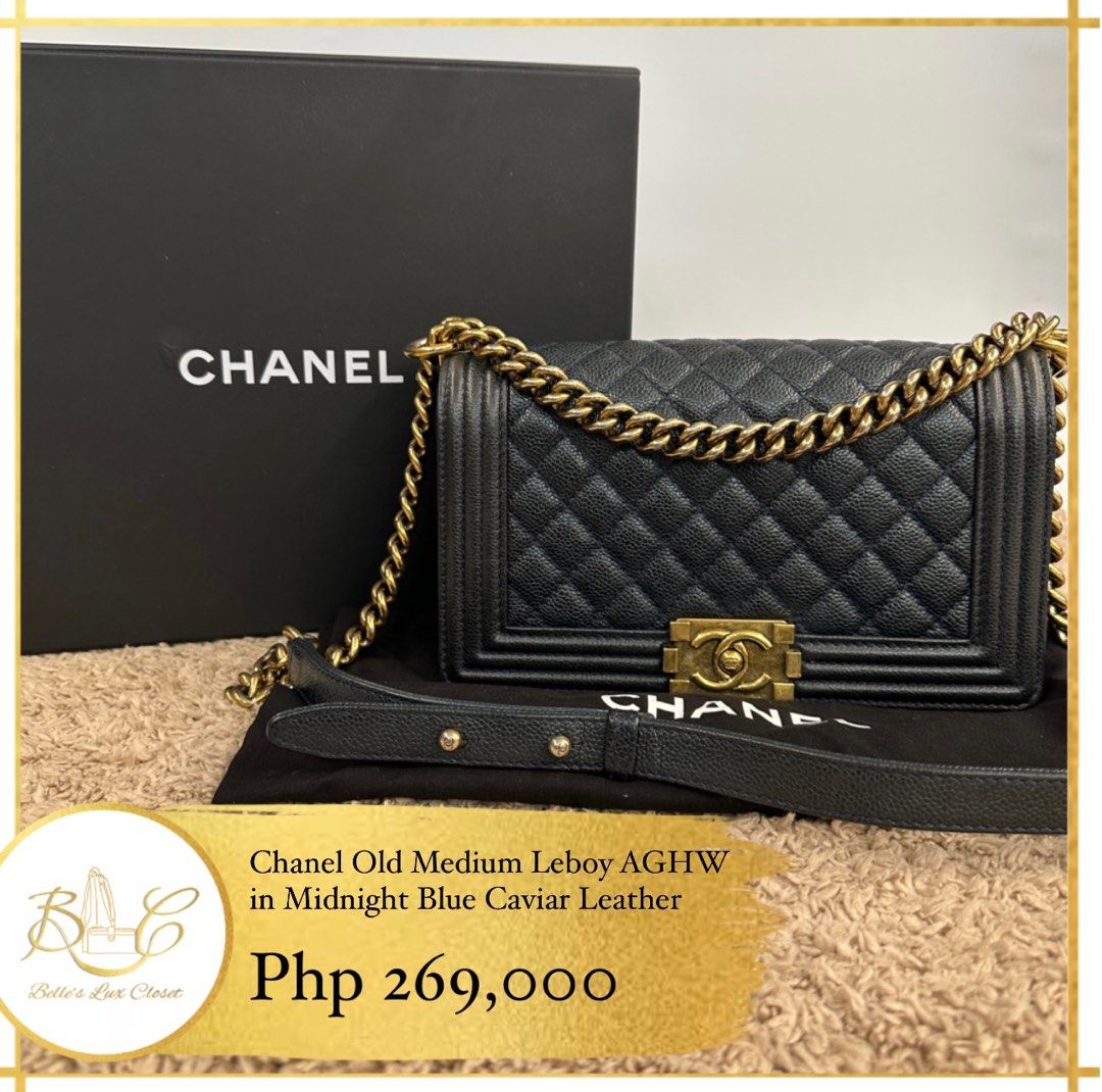 Chanel Blue Caviar Leather Boy Wallet Chanel | The Luxury Closet