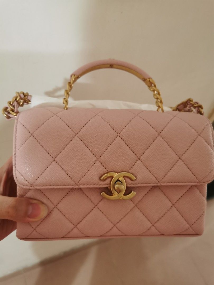 Pink chanel top handle bag Clearance