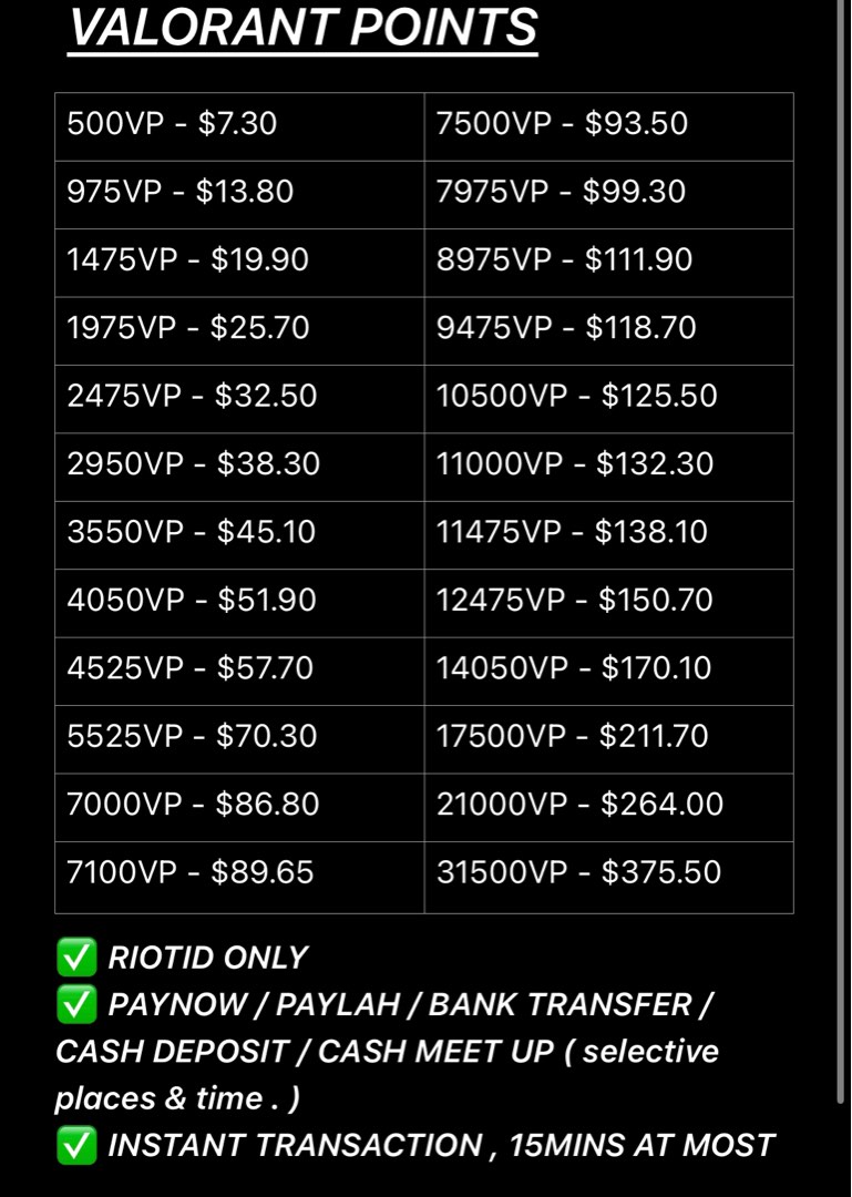 CHEAP VALORANT POINTS!, Video Gaming, Gaming Accessories, InGame