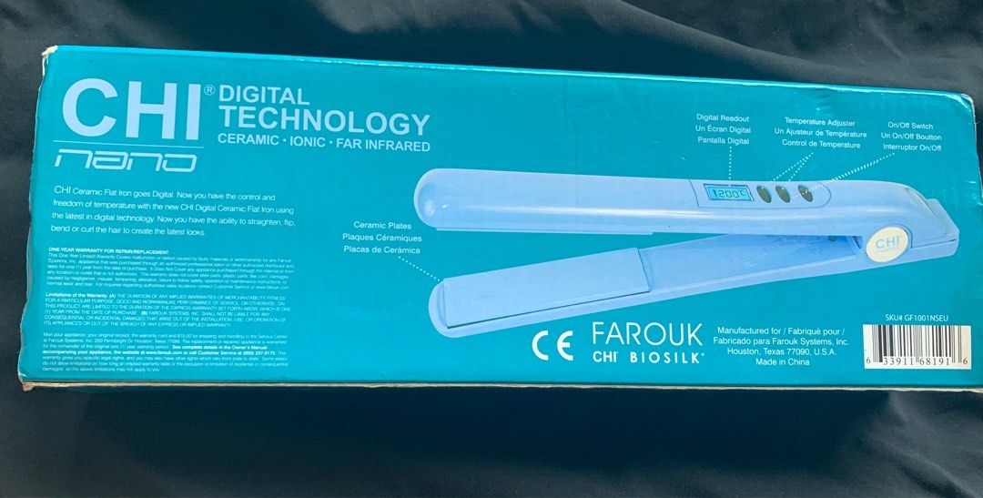 CHI NANO Ionic Hair Straightener Original Brand w Box Beauty