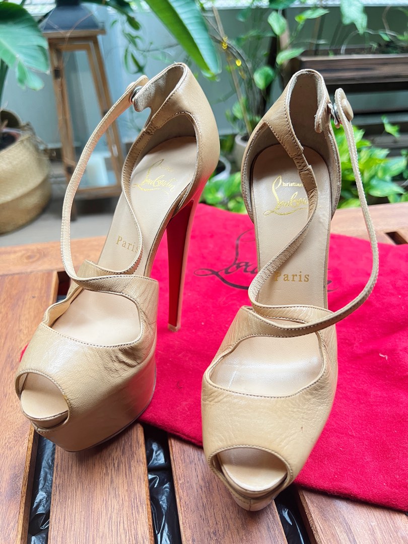 Christian Louboutin Platform High Heels Nude Colour Women s