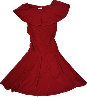 Cinderella WINE RED / RUBY RED off shoulder evening dress, mermaid dress, semi-formal dress, wedding attire