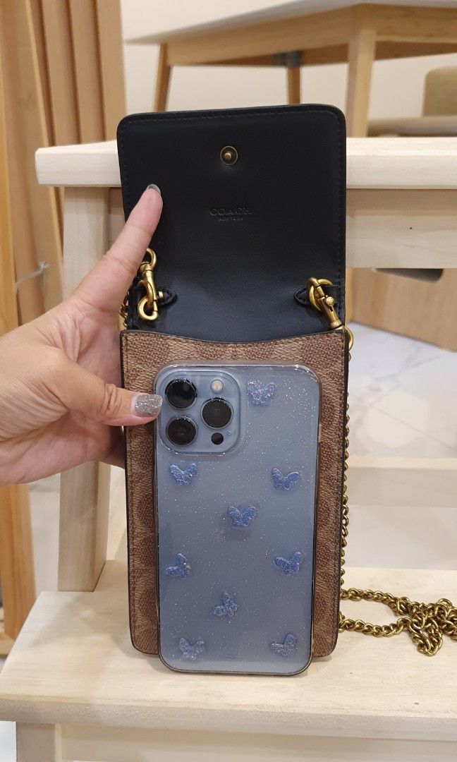 Coach snap phone leather crossbody discount