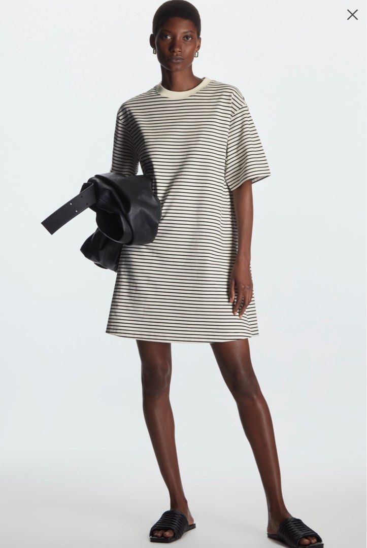 Oversized striped top t shirt dress