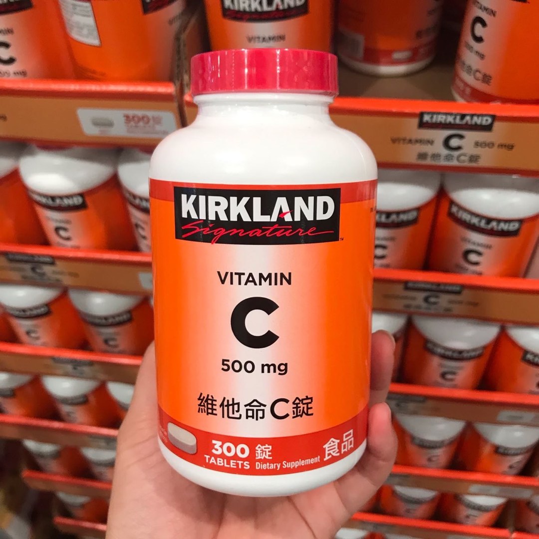 Costco好市多 KIRKLAND科克蘭 維他命C錠500MG 300錠 vitamin, 健康及營養品, 保健食品, 維他命及補充品在旋轉拍賣