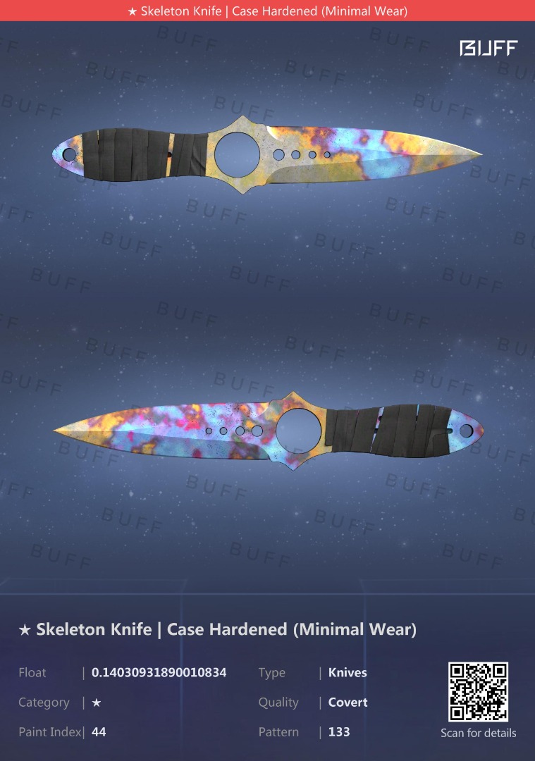 CSGO Skeleton Knife Case Hardened MW Minimal Wear, Video Gaming, Gaming