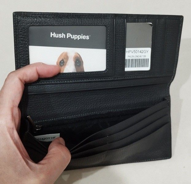 Dompet Panjang Pria Hush Puppies Original Philon Long Wallet Darkgrey