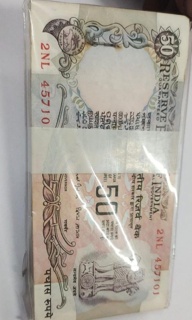 Jalan Notes Dr. Bimal Jalan ( 1997 - 2003 ) 50 Rupees 100 notes serial bundle India ...