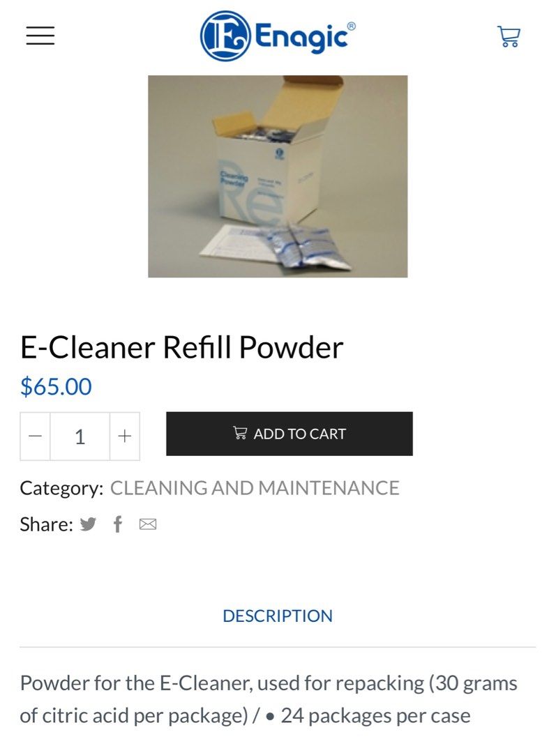 Enagic Kangen Water Machine Cleaning Powder & Electrolysis Enhancer