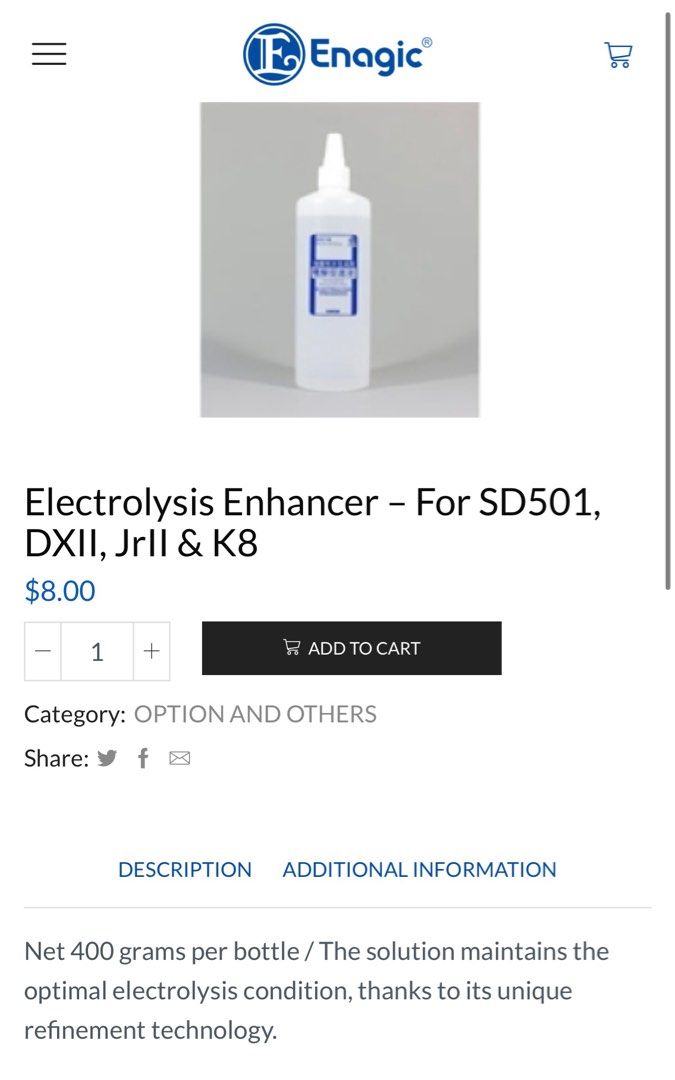 Enagic Kangen Water Machine Cleaning Powder & Electrolysis Enhancer