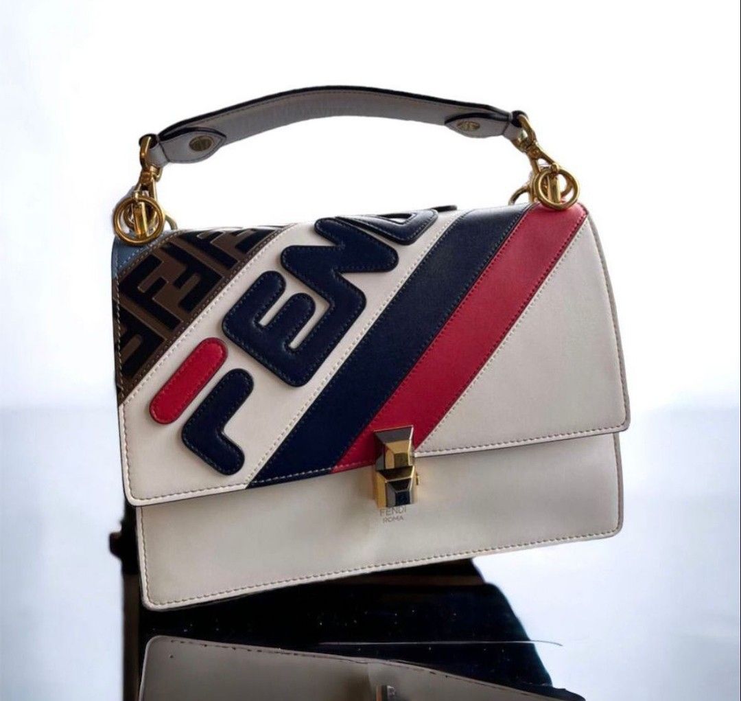 Fast Sale Reprice Preloved Fendi x Fila Purse Bag sz 25 cm With