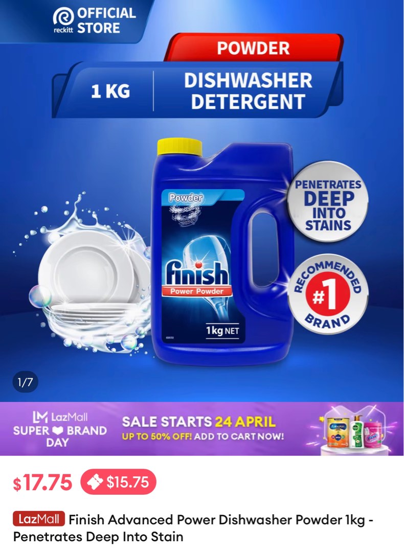 Finish Dishwashing Powder, Furniture & Home Living, Cleaning & Homecare