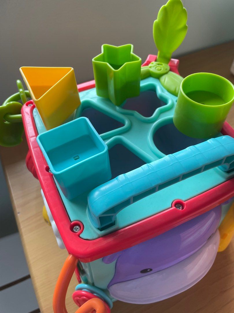 Fisher Price activity block (with sounds) (Category: Infant Playtime) located in Paranaque City. Submitted by moedancing (Listing ID 1228074348, Image 3). Description: Very nice and interactive for infants Only missing a telephone toy but everything else is intact..