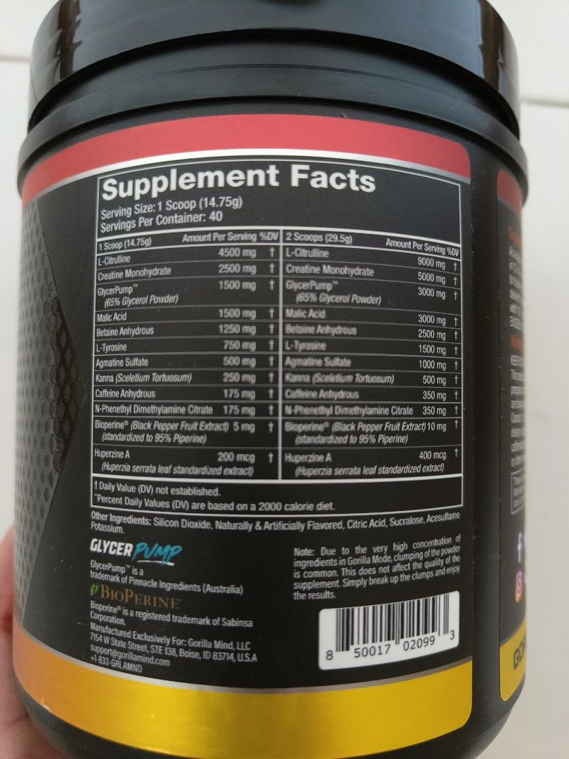 Gorilla Mode Pre Workout ( ARRIVED) Preworkout, Health & Nutrition