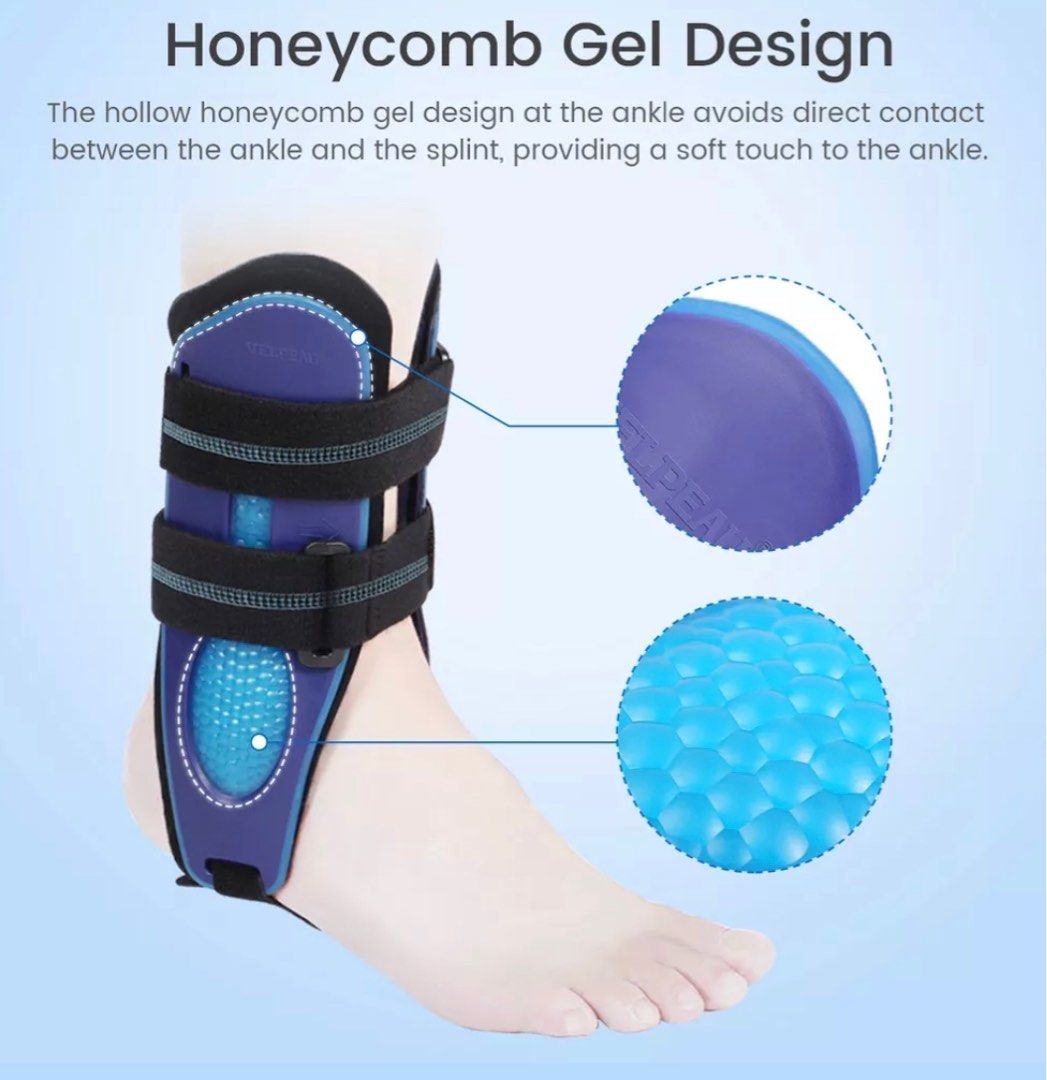 Ankle Brace/Support with Gel Pad (Gray) Stirrup Velpeau brand, Health