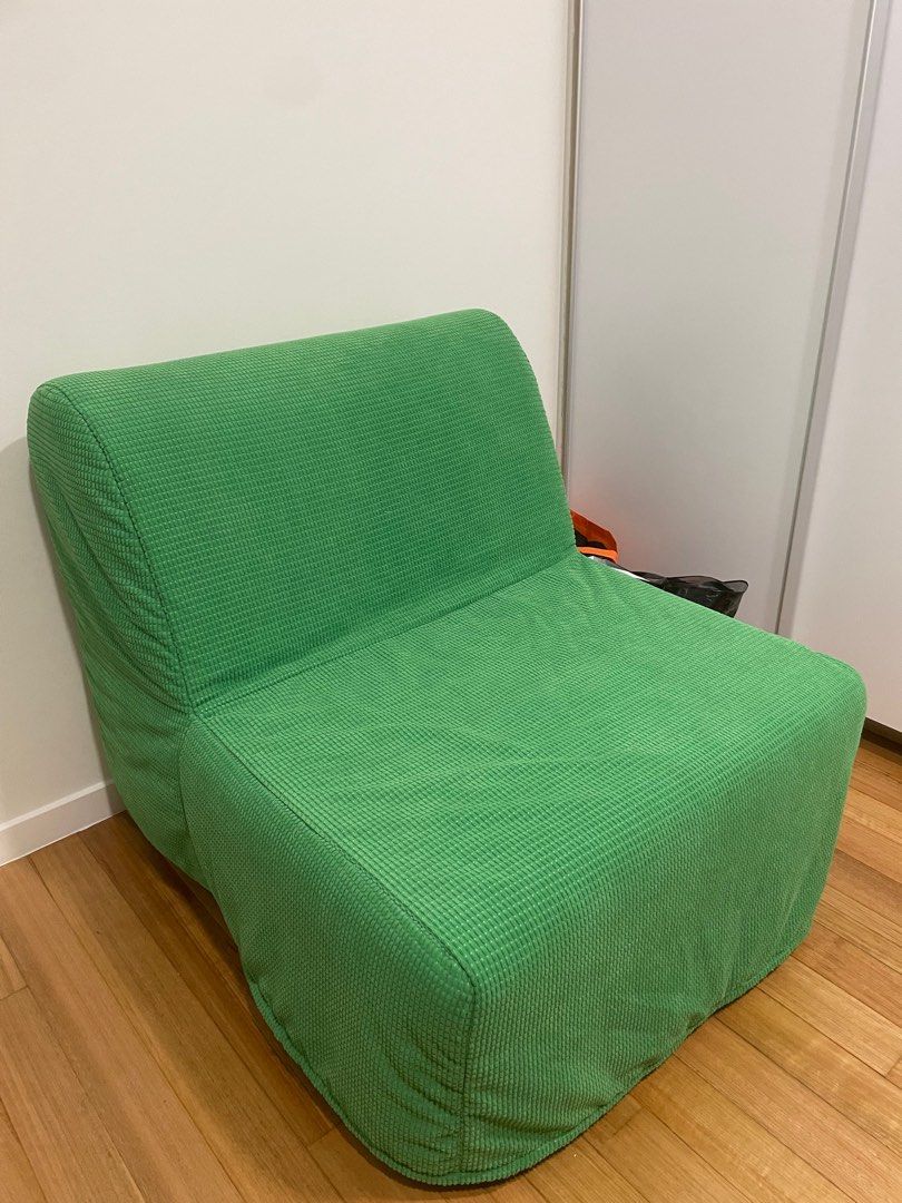 Green IKEA foldable bed frame Sofa LYCKSELE MURBO, Furniture & Home