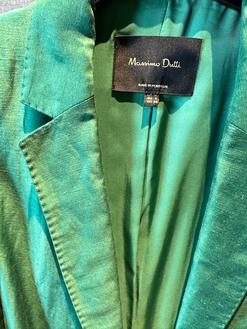 Massimo dutti hotsell green velvet blazer