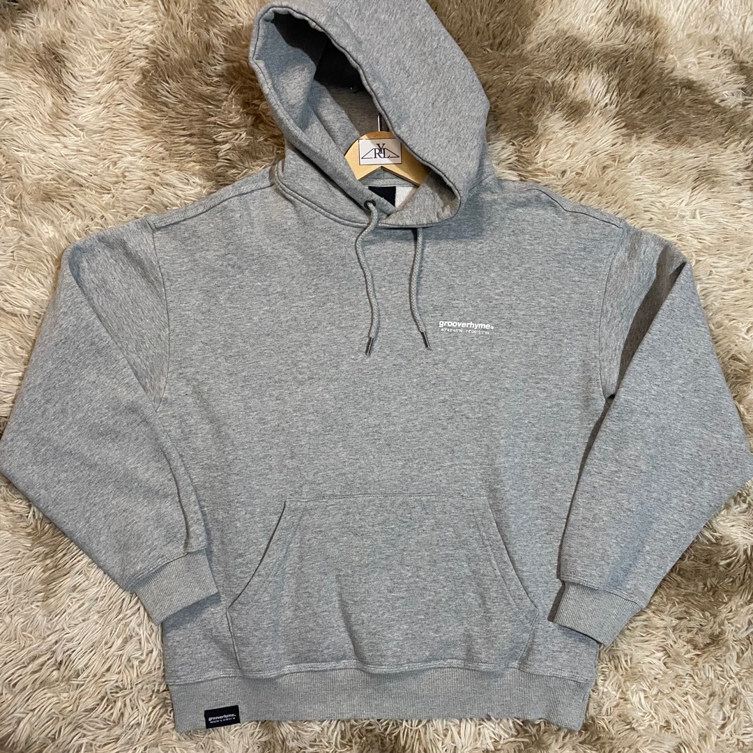 Grooverhyme Basic Gray Hoodie, Men's Fashion, Tops & Sets, Hoodies on