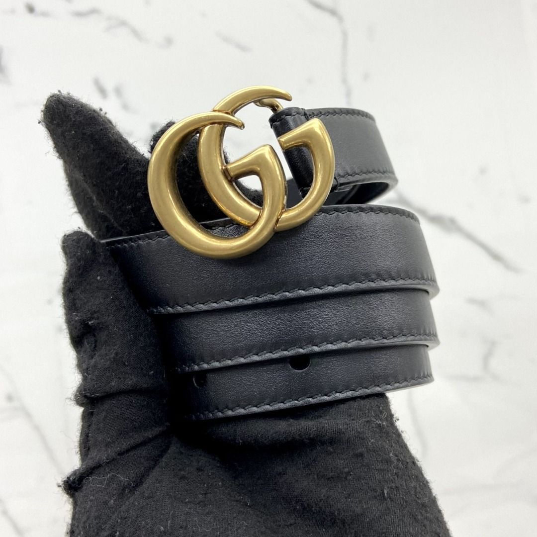 GUCCI BLACK MARMONT BELT 237010151 EK Luxury Accessories on