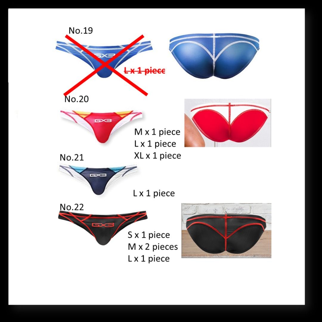 GX3 Splash Bikini Underwear Clearance 25 colors, Men's Fashion