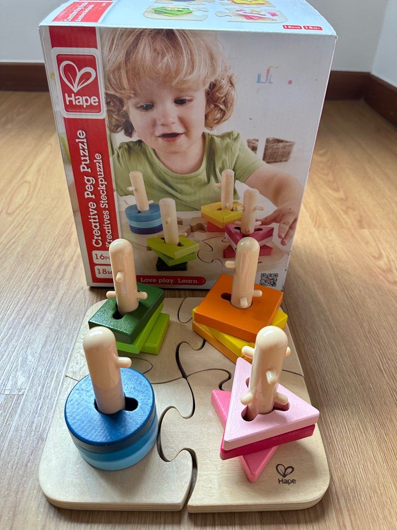 Hape Creative Peg Puzzle, Babies & Kids, Infant Playtime on Carousell