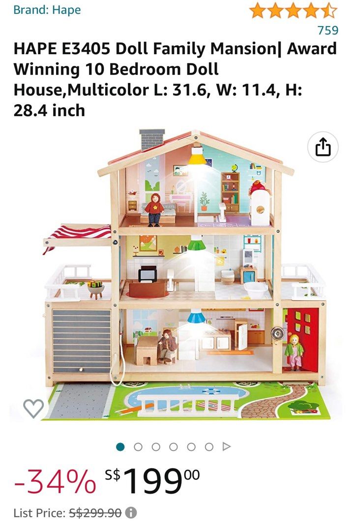 Hape family mansion 2025 dolls house
